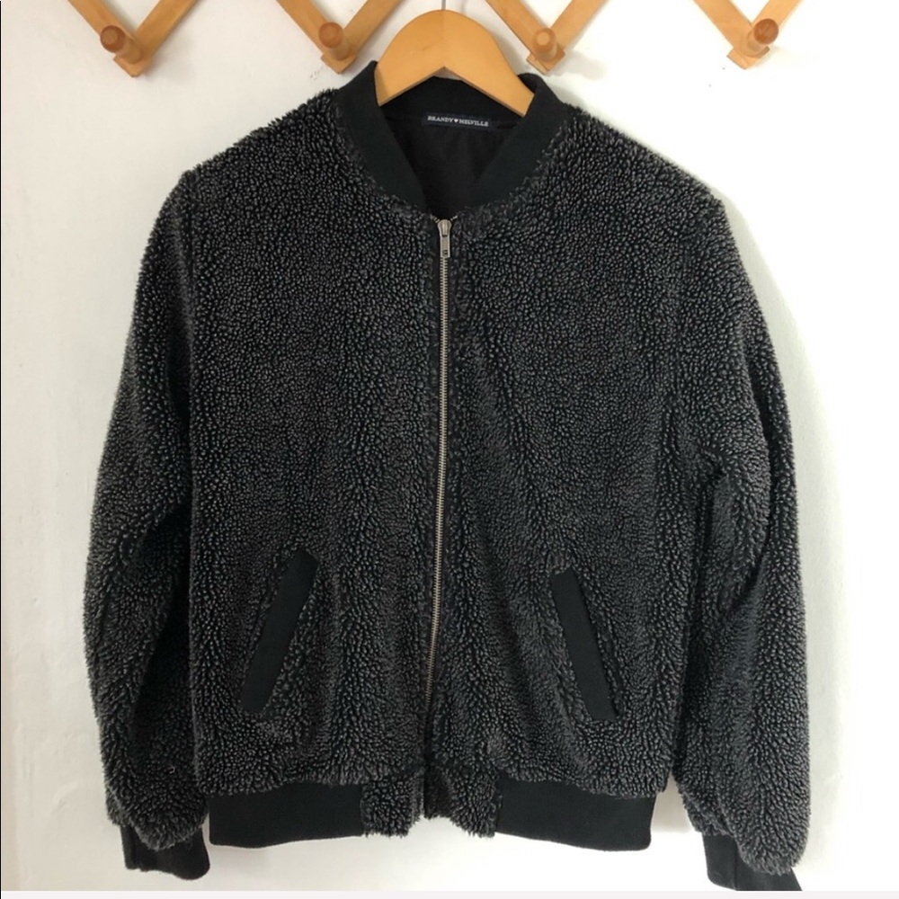 Brandy Melville fleece teddy bomber jacket